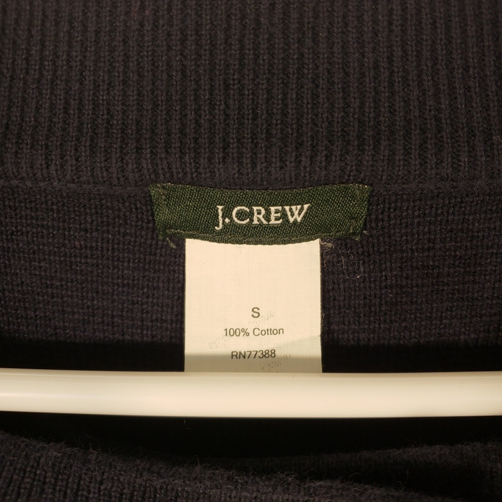 J. Crew Navy Ruffle Button Cardigan Small - Picture 3 of 4
